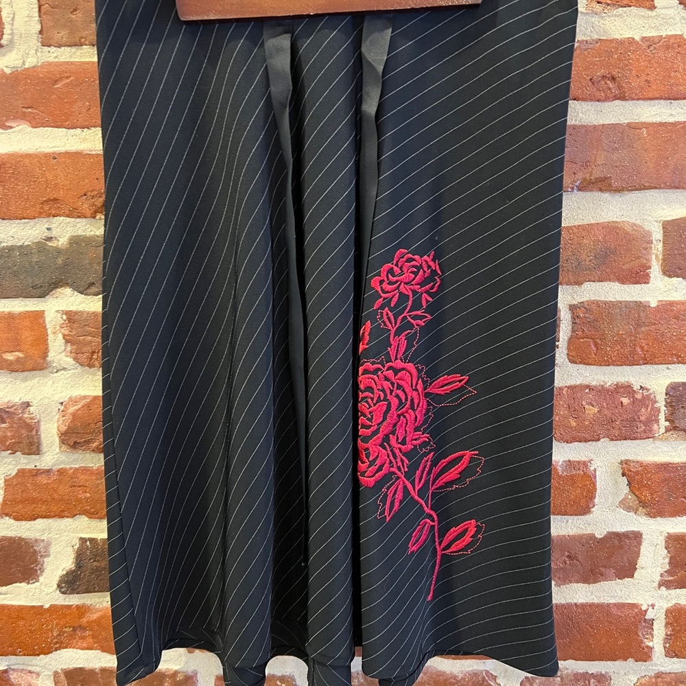 Speechless Black Skirt with Red Floral Design